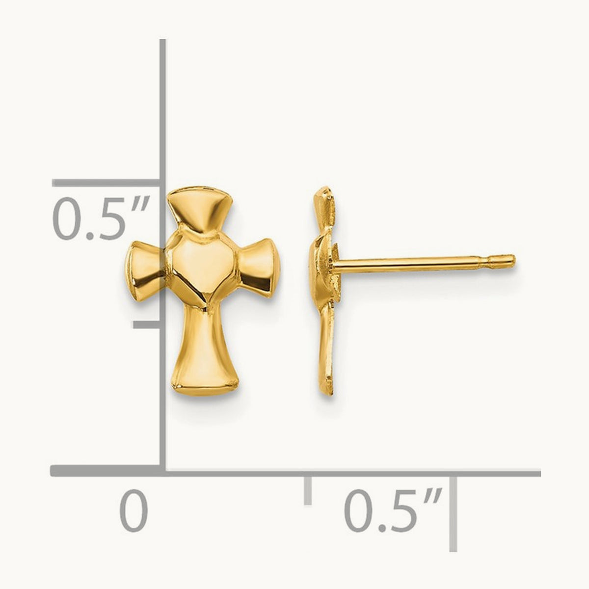 Madi K Heart Cross Post Earrings, 14K