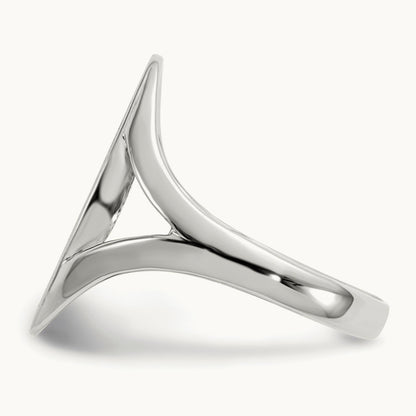 9.0x17. Closed Back Signet Ring, 0mm, 14K White Gold