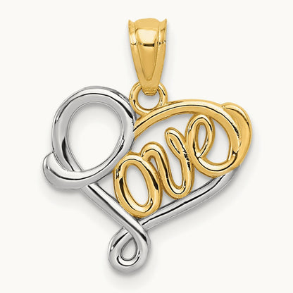 LOVE Pendant, 14K with Rhodium
