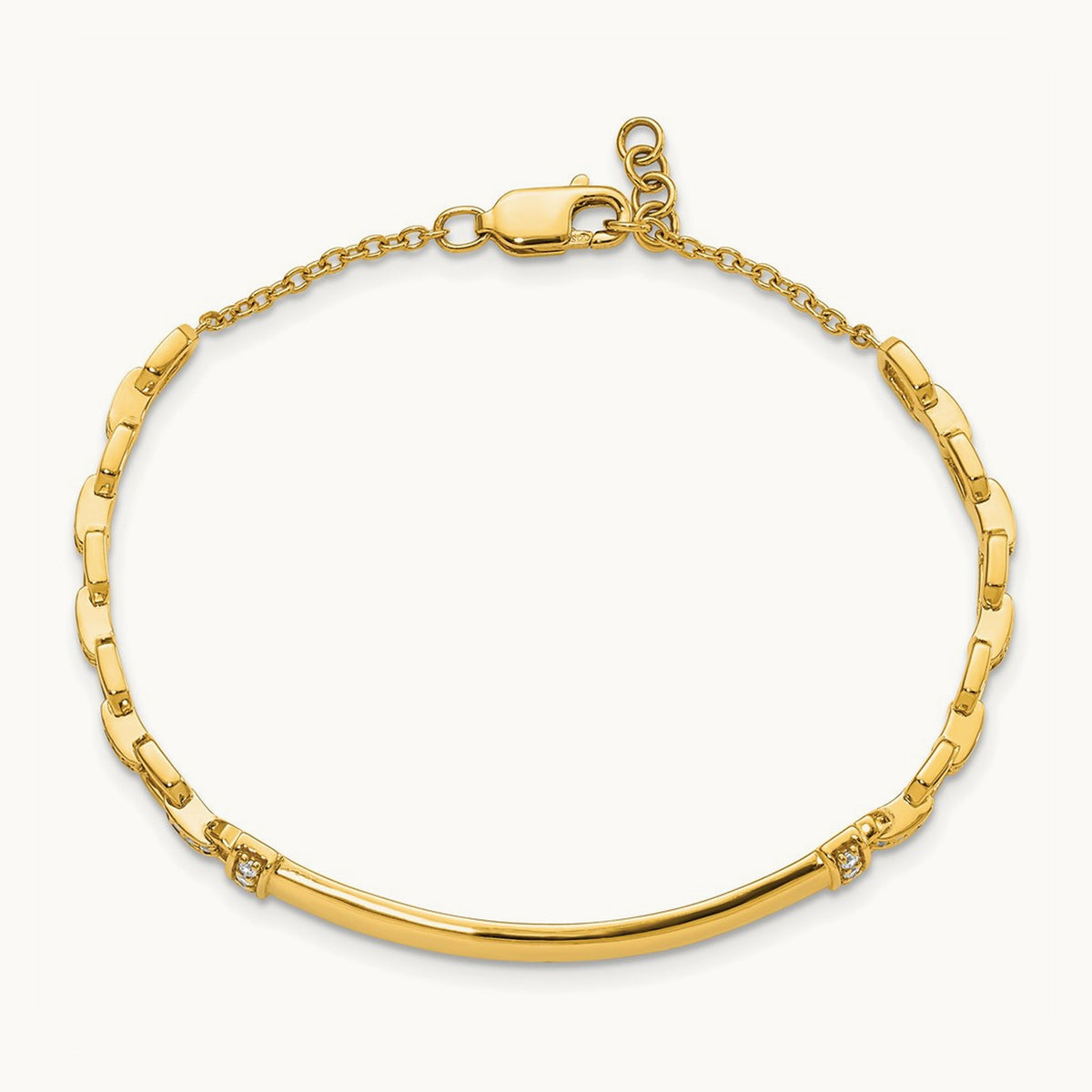 Diamond ID Bracelet, 14K