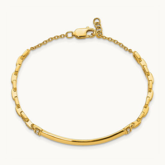 Diamond ID Bracelet, 14K