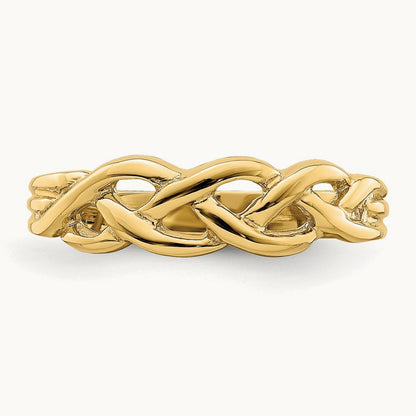 Polished Braided Knot Ring, 14K