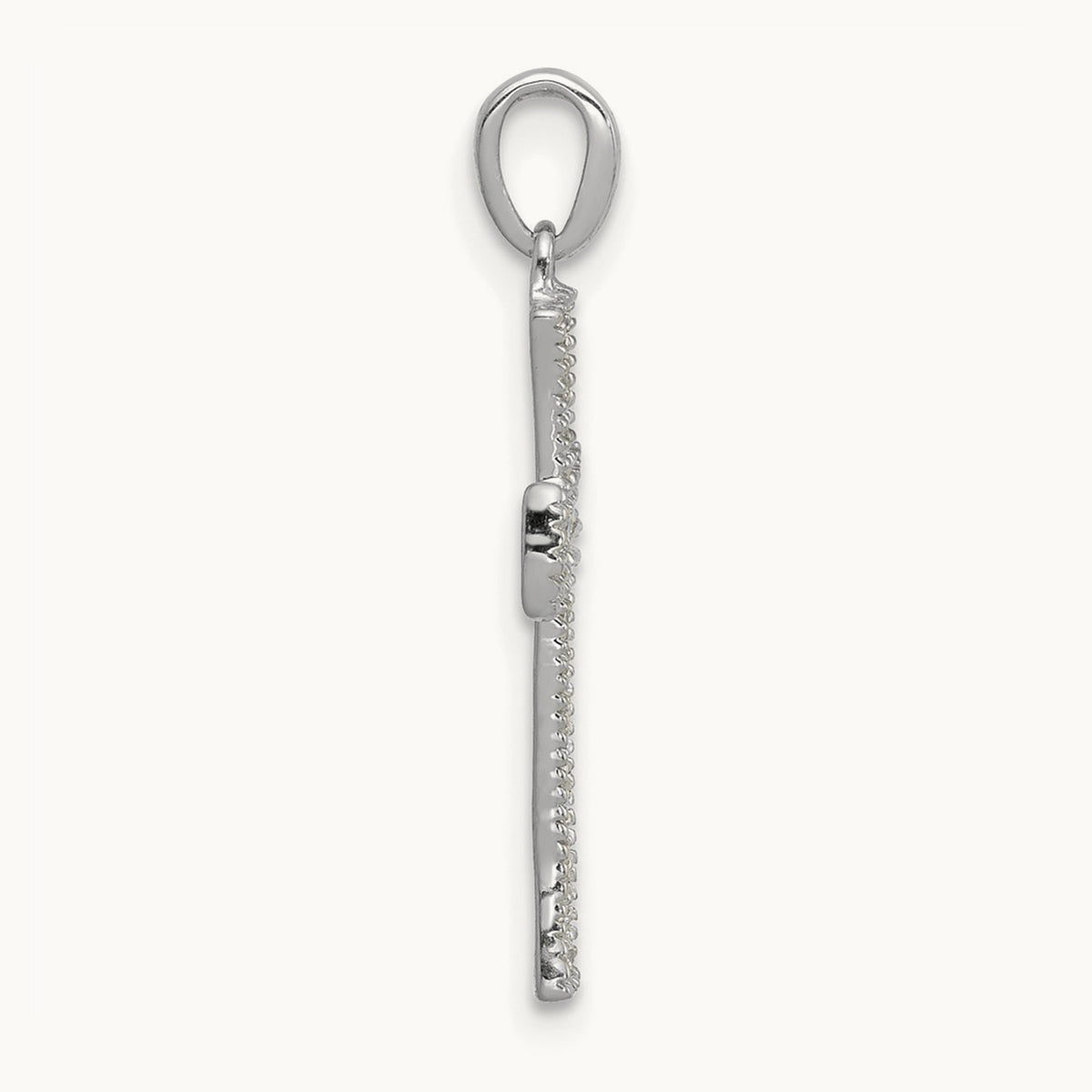 1/10ct. Diamond Cross Pendant — 14K White Gold, 22.5mm, 0.11 ct