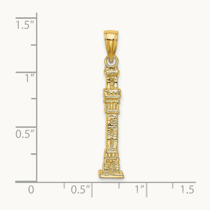 3D Pilgrim Memorial Monument Charm, 14K