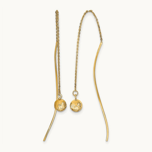Polished D/C Threader Earrings, 14K — Leslie's