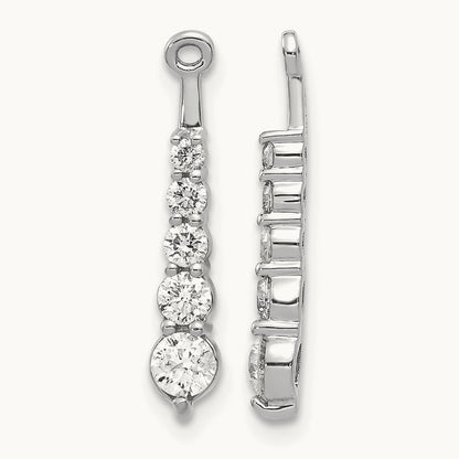 AA 5 Stone Dangle Diamond Earring Jacket, 14K White Gold