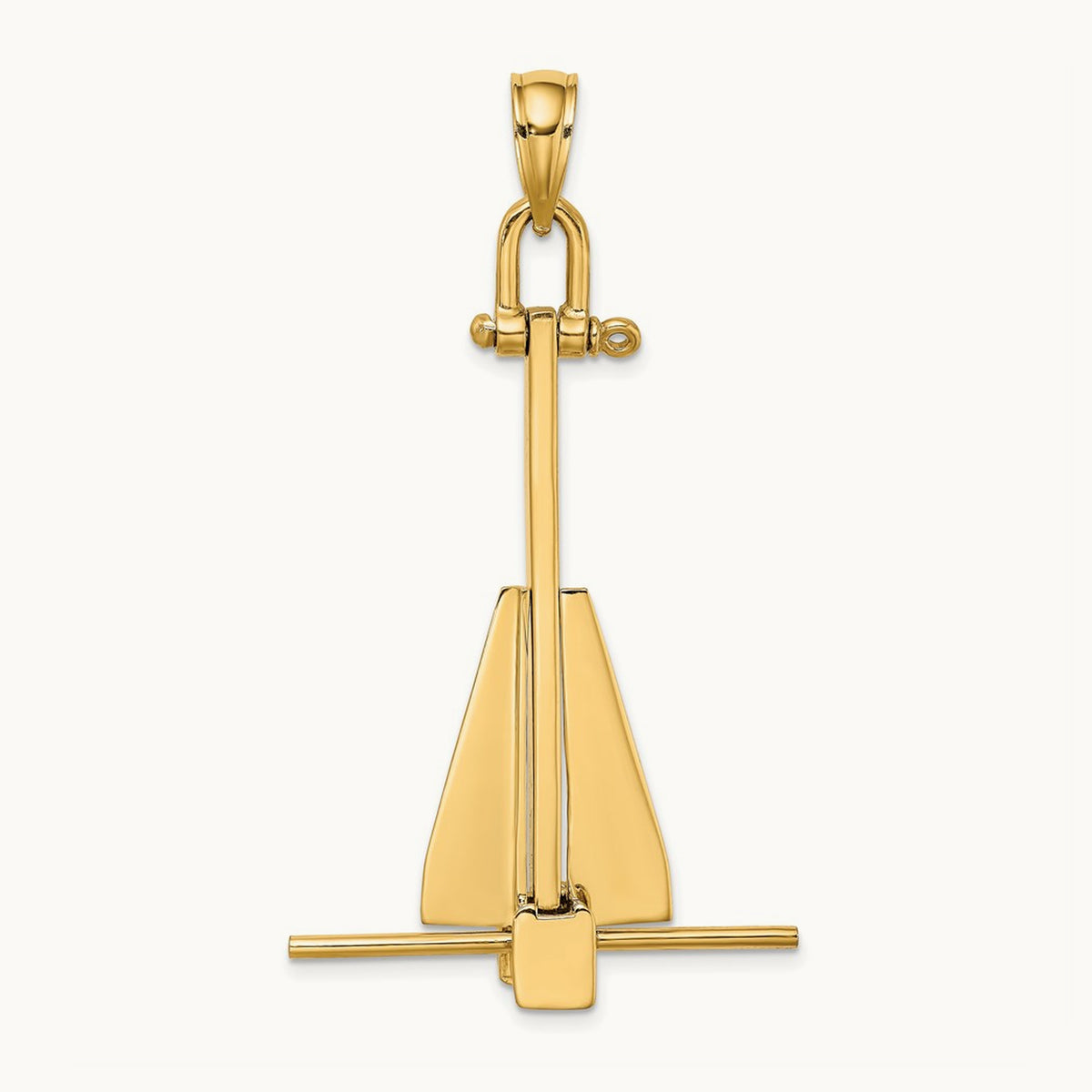 3-D Moveable Danforth Anchor Charm, 14K