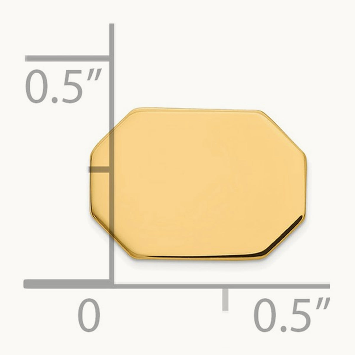 Men's Rectangular Octagon Tie Tac — 14K Yellow Gold