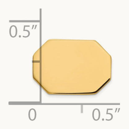 Men's Rectangular Octagon Tie Tac — 14K Yellow Gold