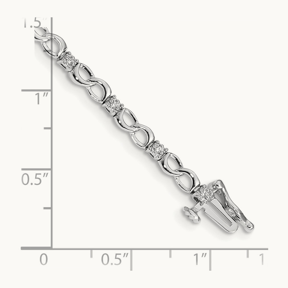 Diamond Figure 8 Link Bracelet — 14K White Gold