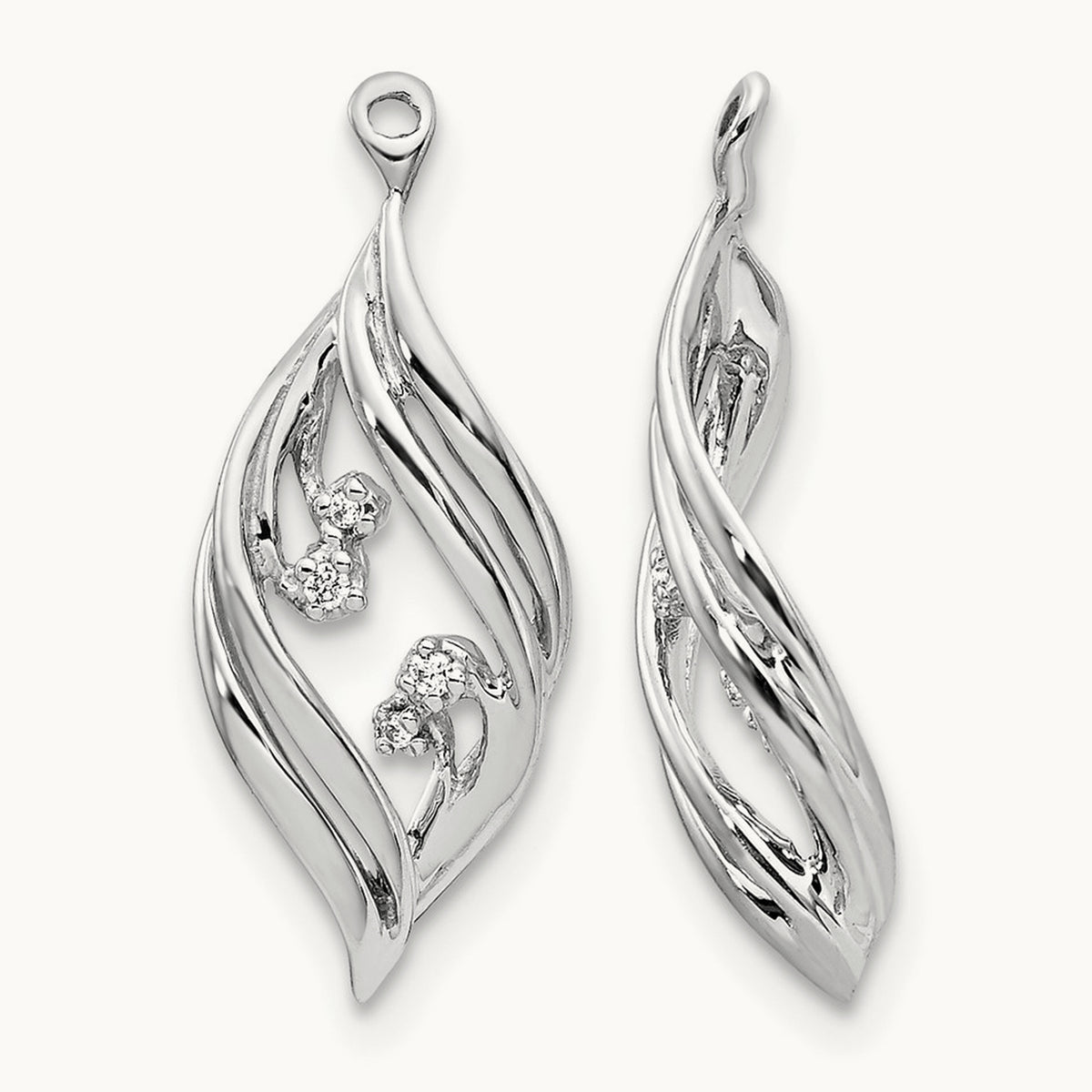 Twisted Earring Jackets, 0.05 ct tw Lab-Grown Diamond