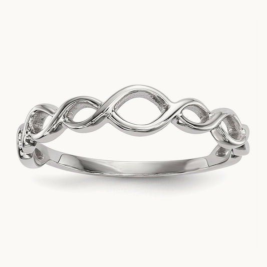 Polished Twisted Loops Ring, 14K White Gold
