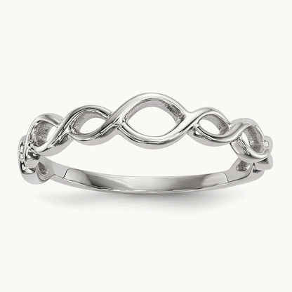 Polished Twisted Loops Ring, 14K White Gold