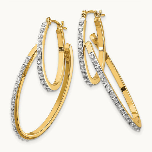 Diamond Fascination Dia. Dust/Accent Double Hoop Earrings, 14K