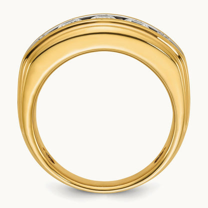 w/ RH IBGoodman Men's Polished & Grooved Diamond Ring — photo set