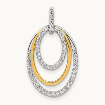 1/4ct. Diamond Fancy Triple Oval Pendant, 14K Two-tone
