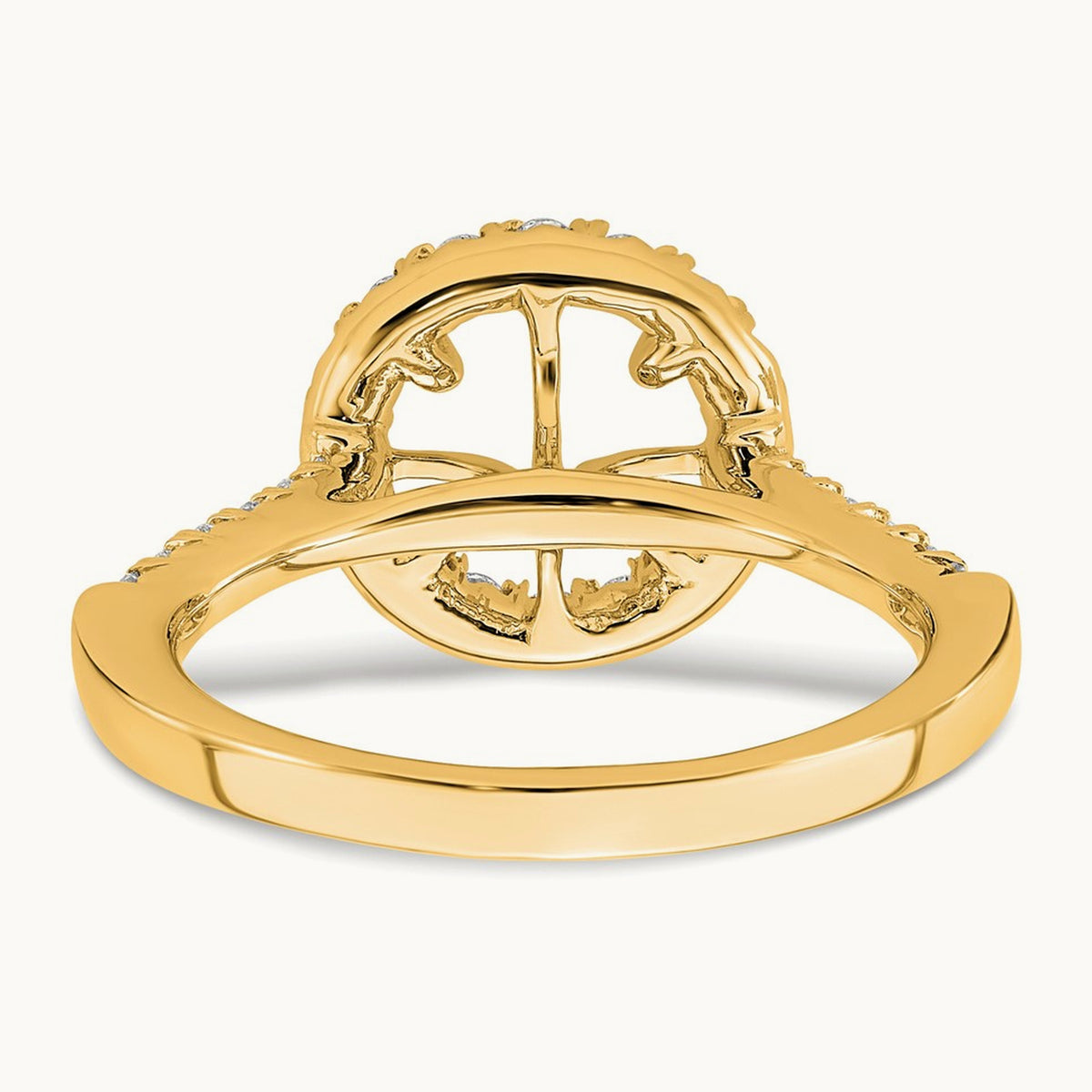 Semi-Mount Engagement Ring, 0.25-0.50 ct tw Lab-Grown Diamond — 1/2 ct (holds 2 ct center) · VS/SI (Great), 14K Yellow Gold