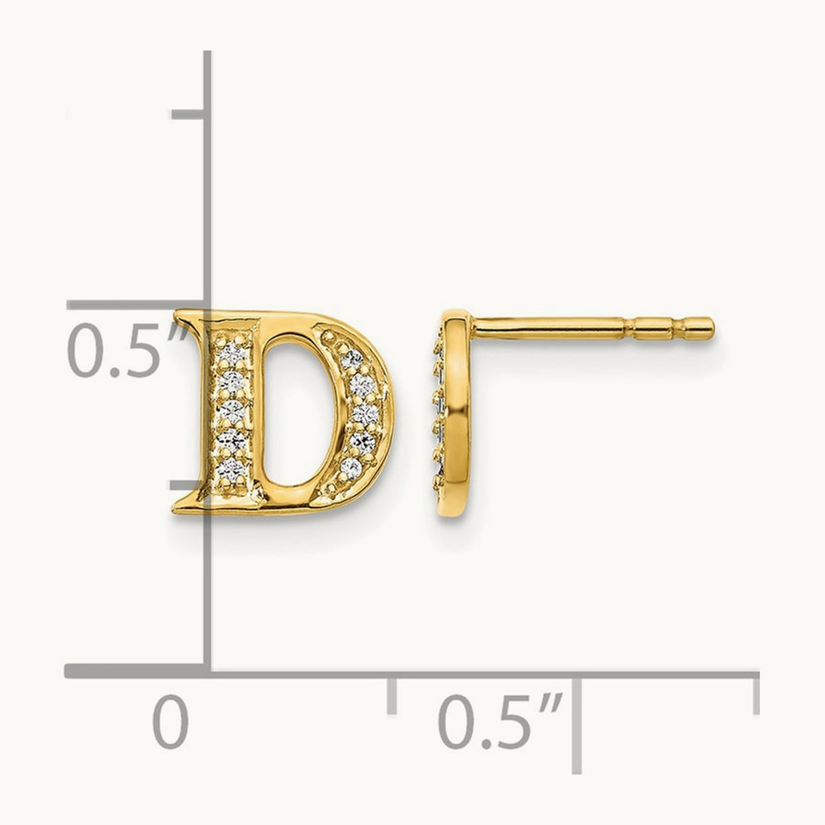 Diamond Earrings — 14K Yellow Gold, 8mm, D