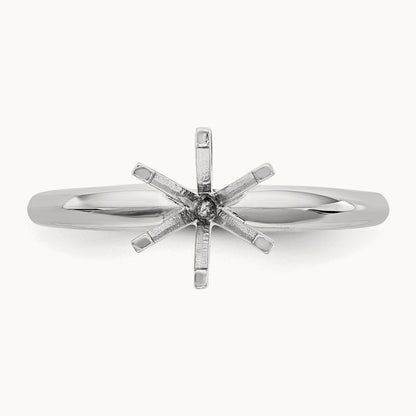 3/4ct. Lightweight Knife Edge 6-Prong Ring Mounting, 14K White Gold