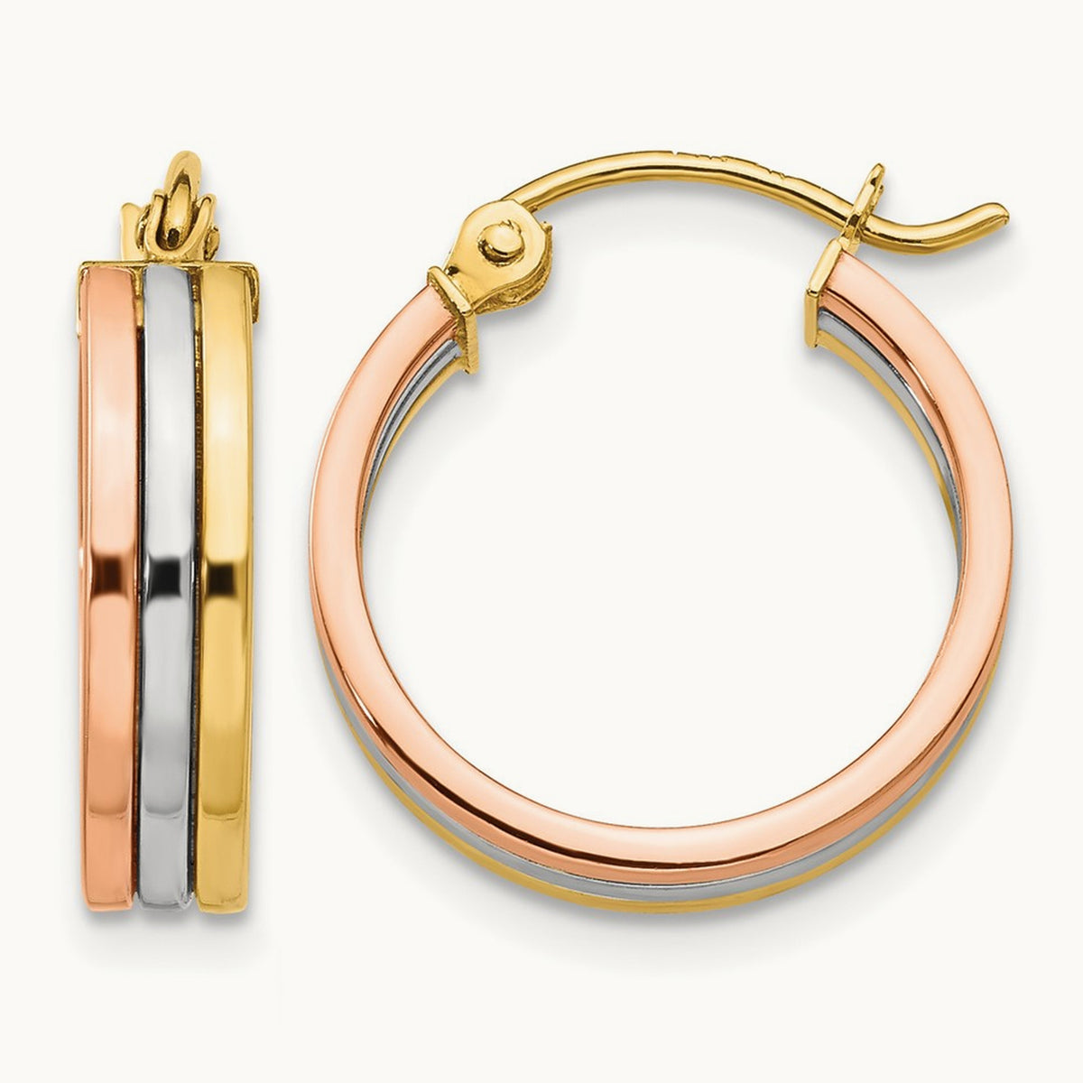 Tri Color Hoop Earrings — photo set