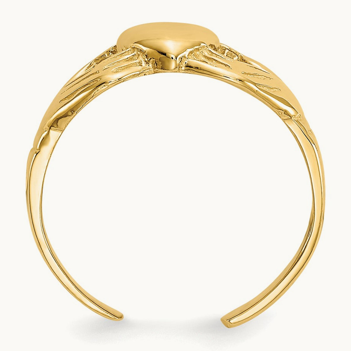 Polished Claddagh Toe Ring, 14K