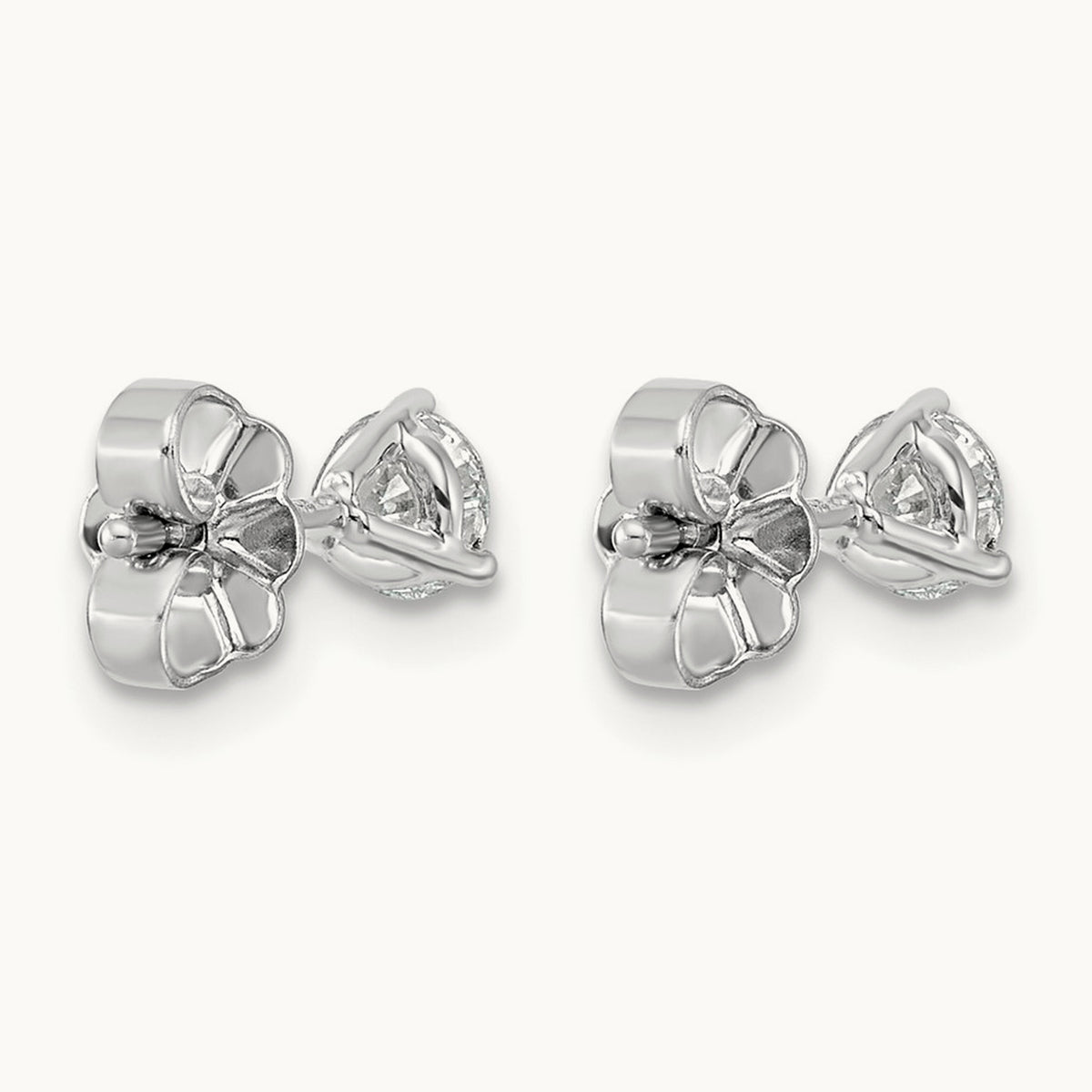Round Stud Earrings, 0.10-6.00 ct tw Lab-Grown Diamond — 1/2 ct, 14K White Gold