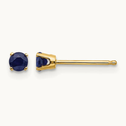September/Sapphire Post Earrings — 3mm
