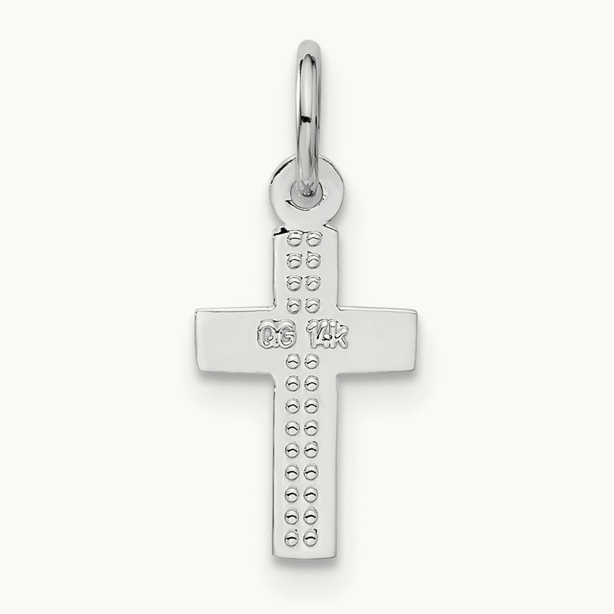 Cross Charm, 14K White Gold