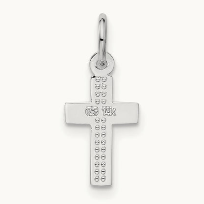 Cross Charm, 14K White Gold