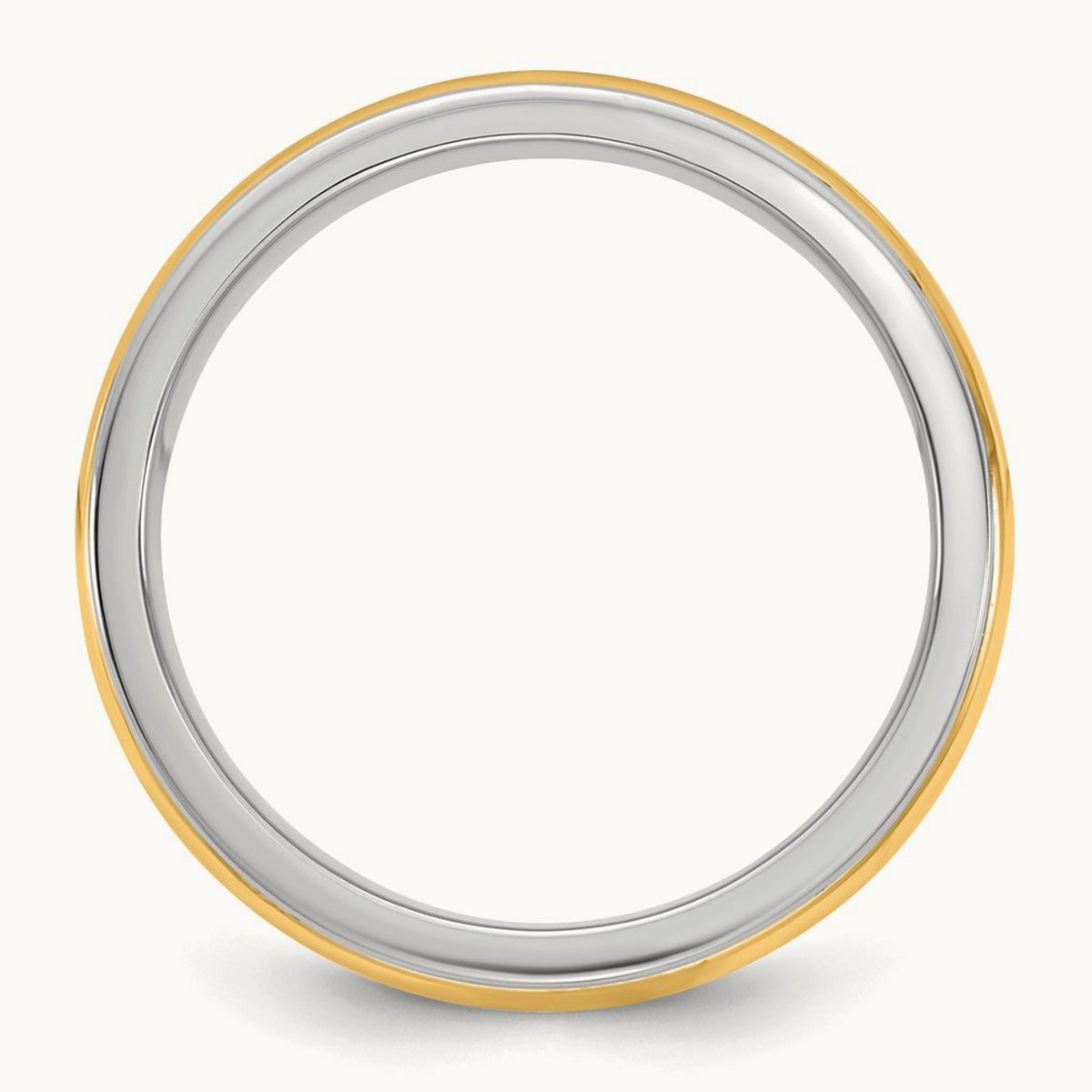 W/Y Single Banded Wedding Band, 6mm, 14K Two-tone