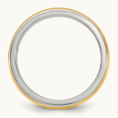 W/Y Single Banded Wedding Band, 6mm, 14K Two-tone