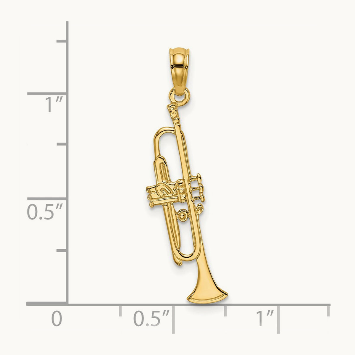 Polished Trumpet Charm, 14K