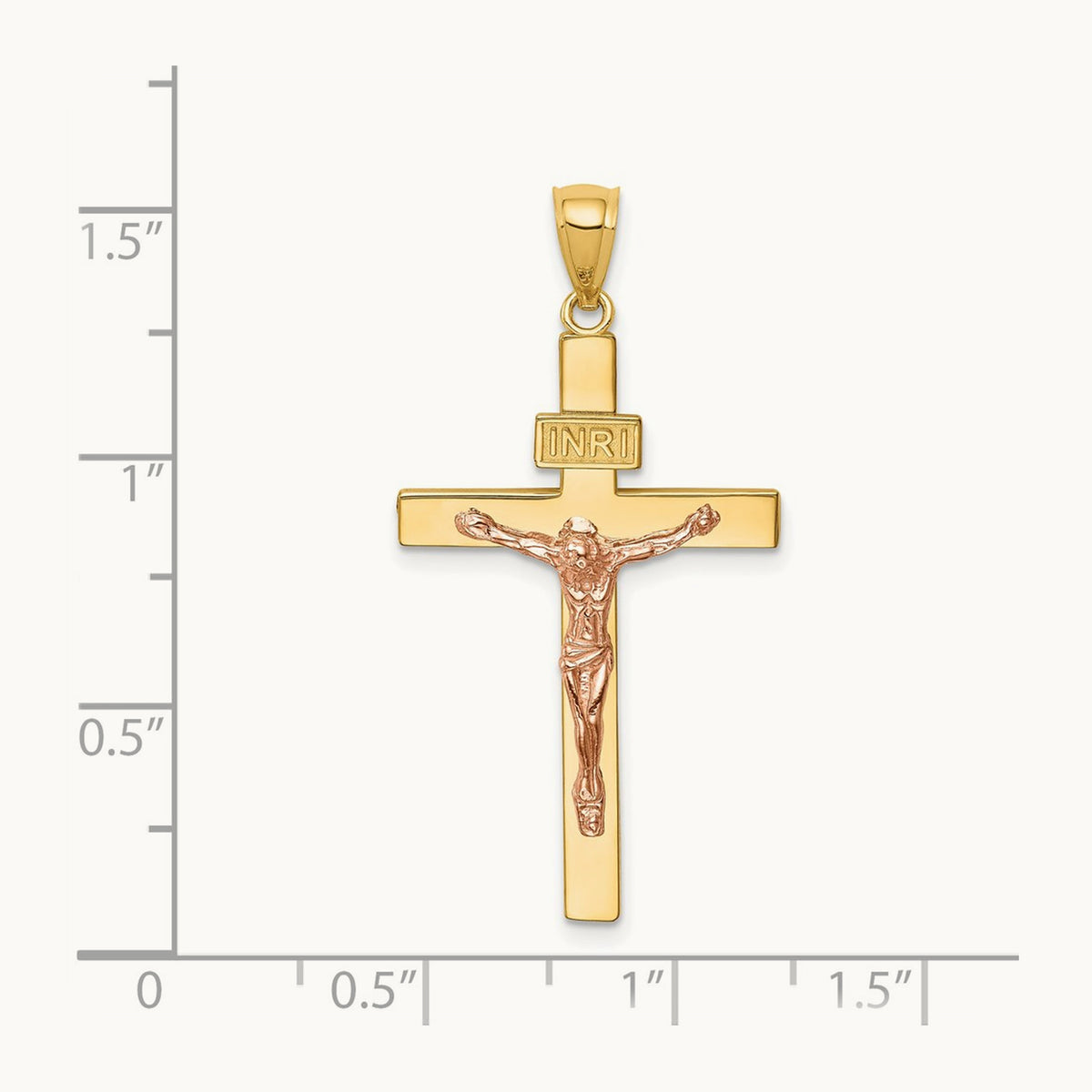 INRI Crucifix Pendant, 14K Two-tone