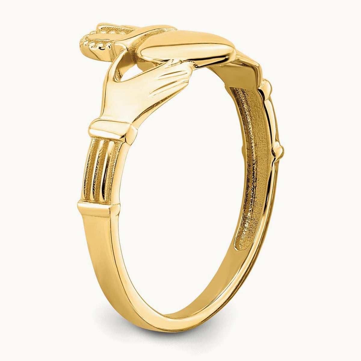 Polished Claddagh Ring, 14K