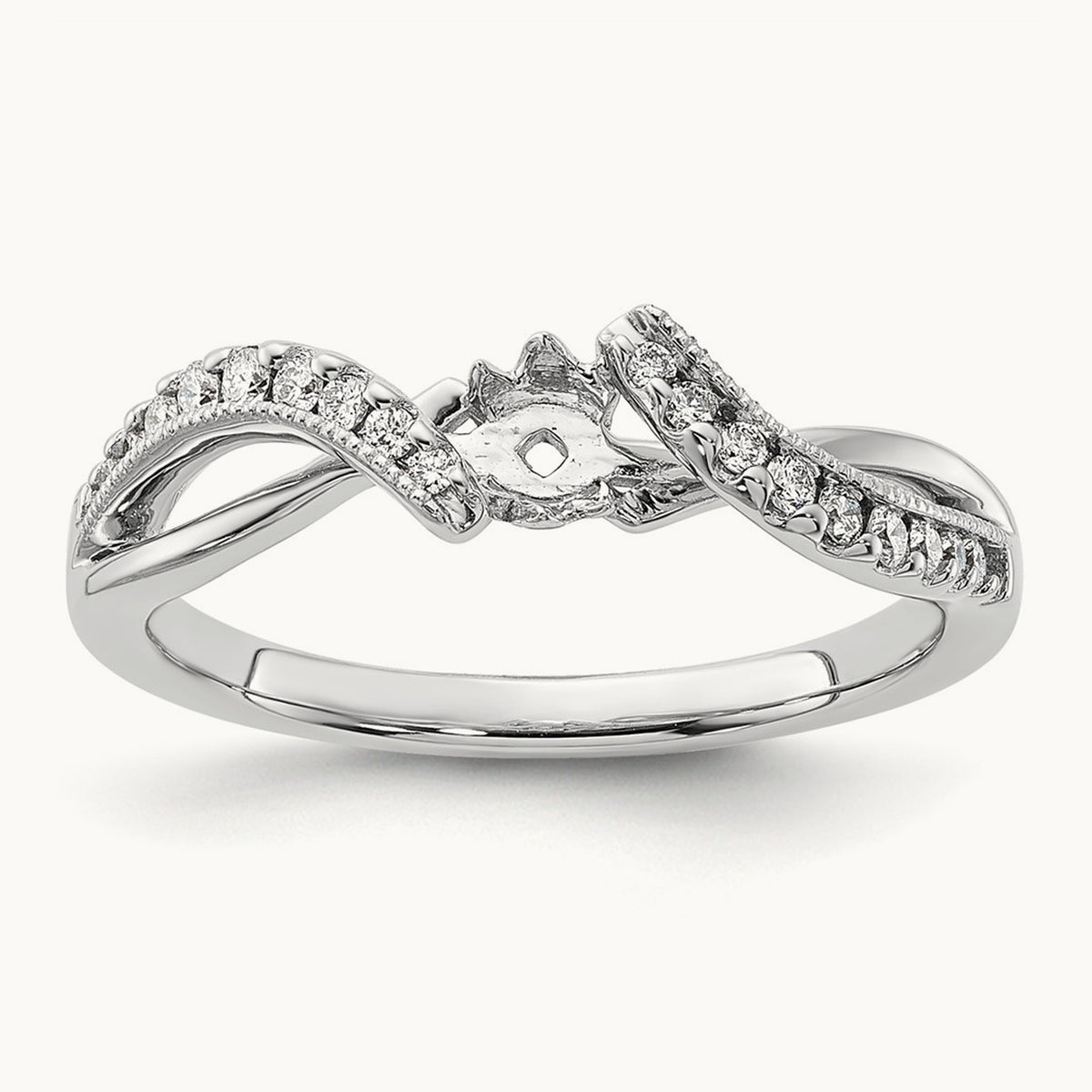 Semi-Mount Peg Set Engagement Ring, 0.15 ct tw Lab-Grown Diamond