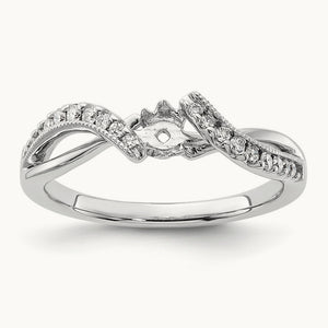 Semi-Mount Peg Set Engagement Ring, 0.15 ct tw Lab-Grown Diamond
