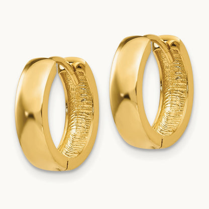 Round Hinged Hoop Earrings, 14K