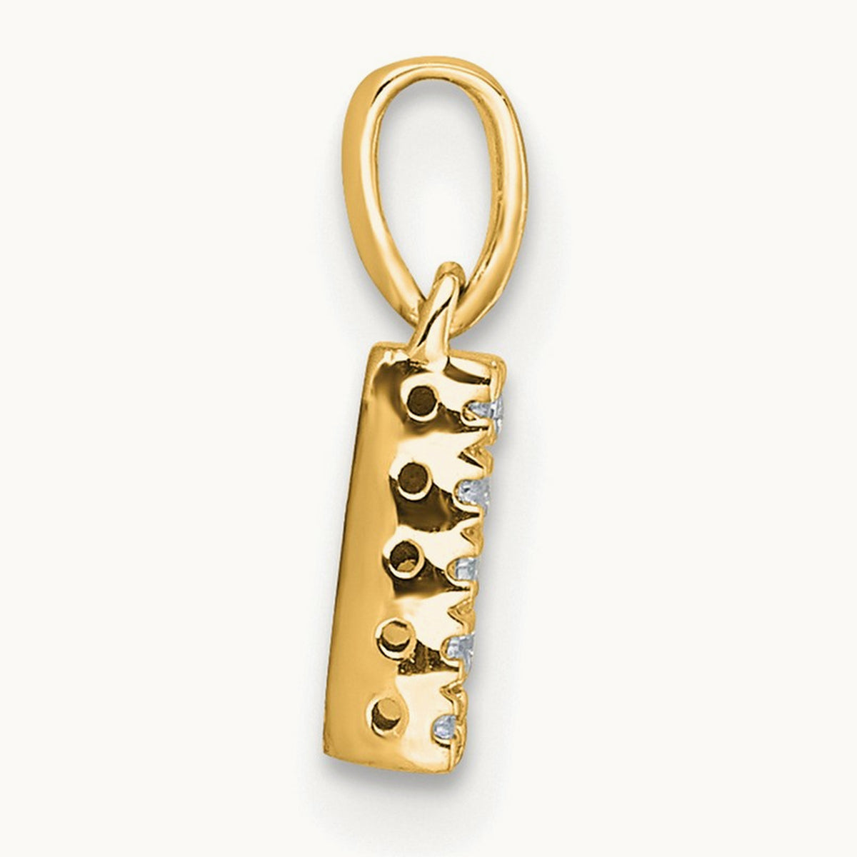 Diamond Initial with Bail Pendant — 14K Yellow Gold, N