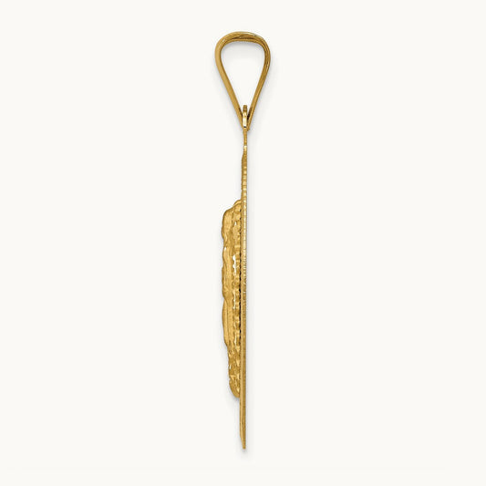Polished Diamond-cut Lady Of Guadalupe Oval Pendant — 34mm