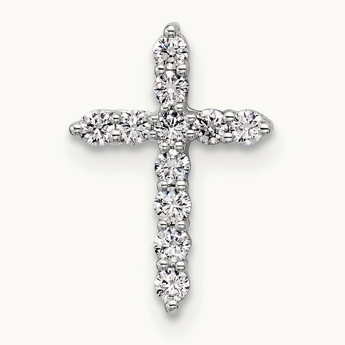 Cross Chain Slide Pendant, 0.20 ct tw Lab-Grown Diamond — 14K White Gold