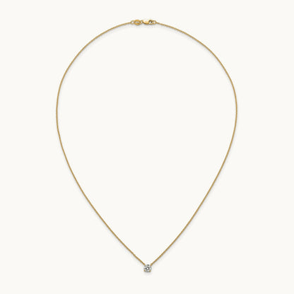 Four-Prong Solitaire Necklace, 0.50-4.00 ct tw Lab-Grown Diamond — 14K Yellow Gold