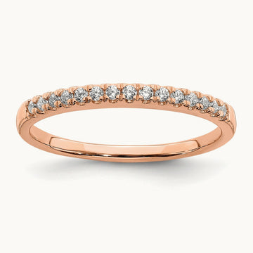 Diamond Wedding Band, 14K Rose Gold