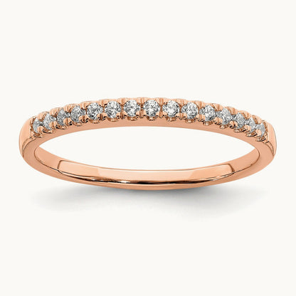Diamond Wedding Band, 14K Rose Gold