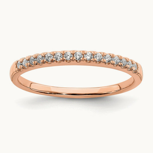 Diamond Wedding Band, 14K Rose Gold