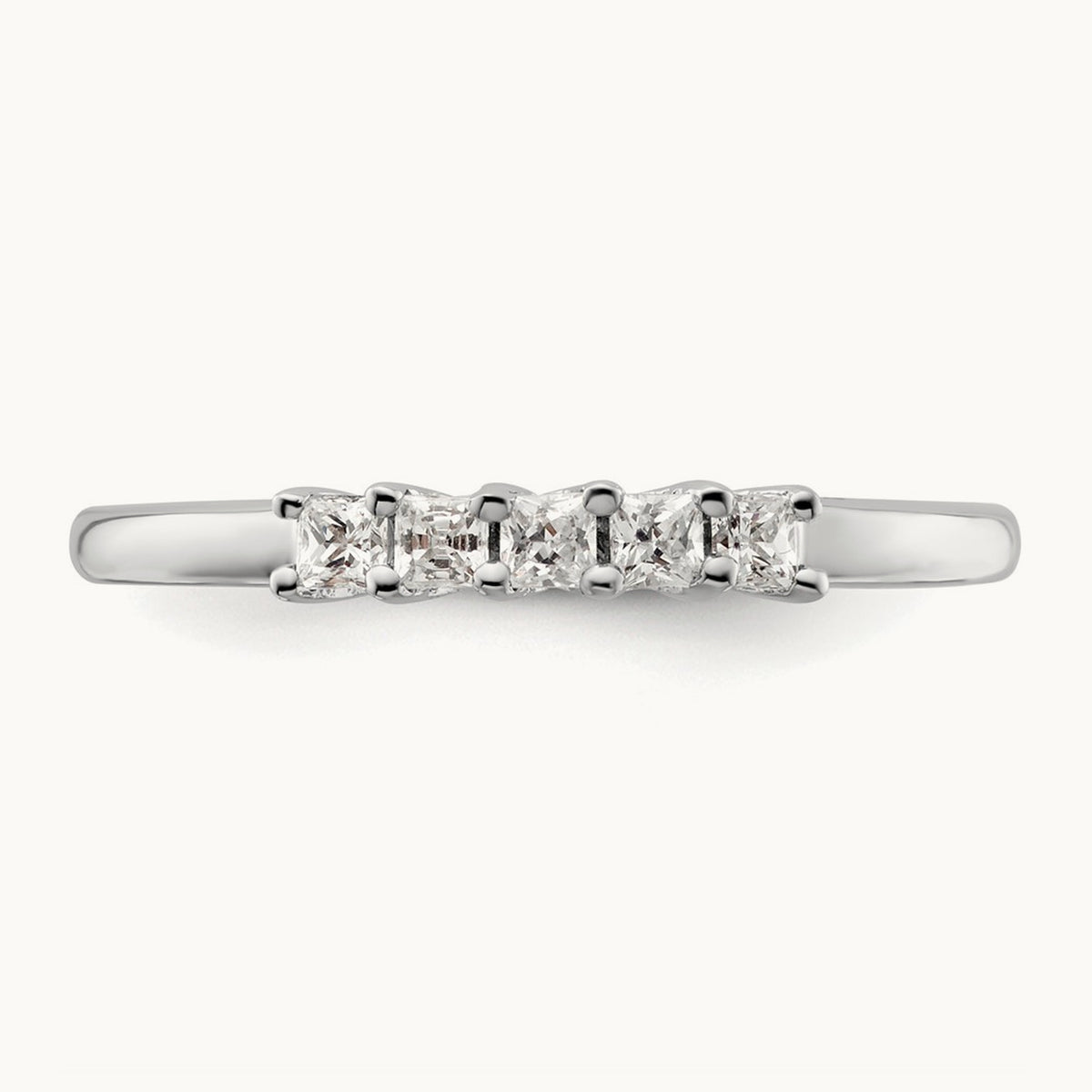 5-Stone Diamond Band, 14K White Gold
