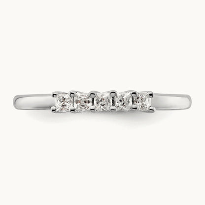 5-Stone Diamond Band, 14K White Gold