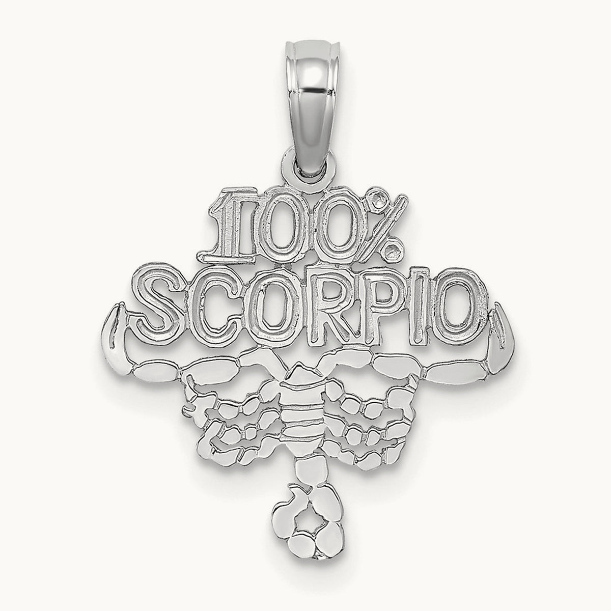 100% SCORPIO Zodiac Charm — 14K White Gold