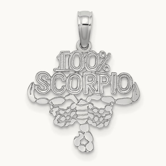 100% SCORPIO Zodiac Charm — 14K White Gold