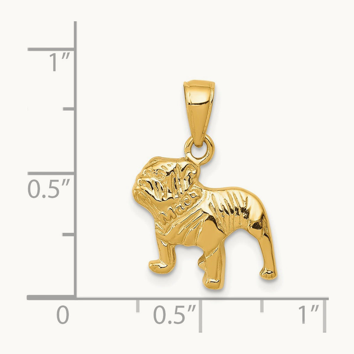 Bulldog Pendant, 14K
