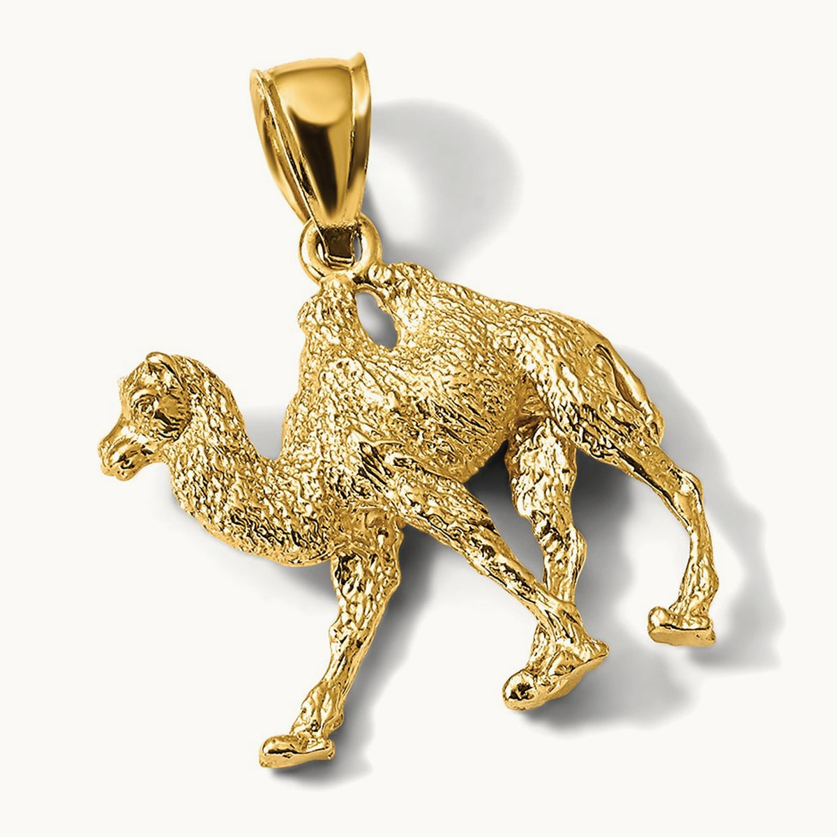 3D Camel Pendant, 14K